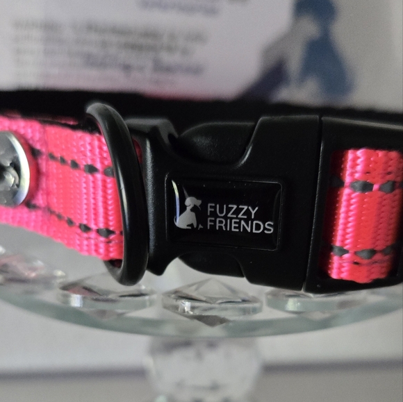 Fuzzy Friends Reflective Dog Collar - PINK - NEW in Bag - Picture 5 of 8
